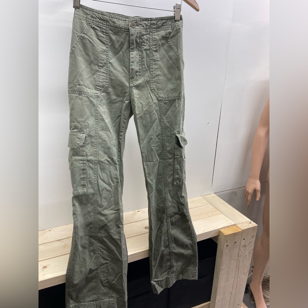 Abercrombie & Fitch Olive Green Cargo Flare Pants
